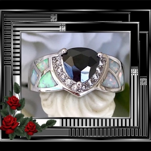 🌺🌴🌺 BLACK ONYX OPAL RING 🌺🌴🌺 - Picture 2 of 7